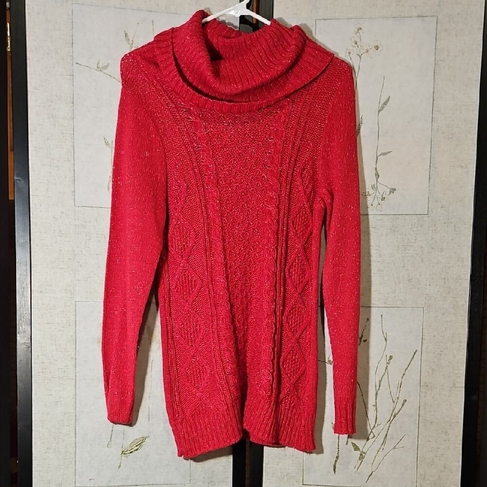 New York & Company Pink Cowl Neck Sweater